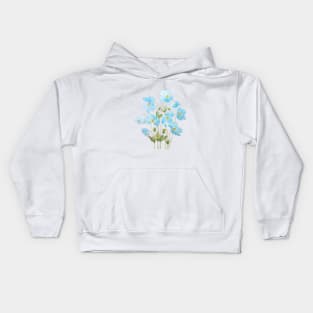 blue Himalayan blue poppy ink and  watercolor Kids Hoodie